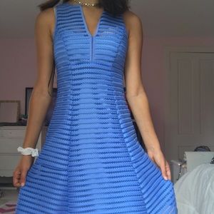 blue sleeveless dress